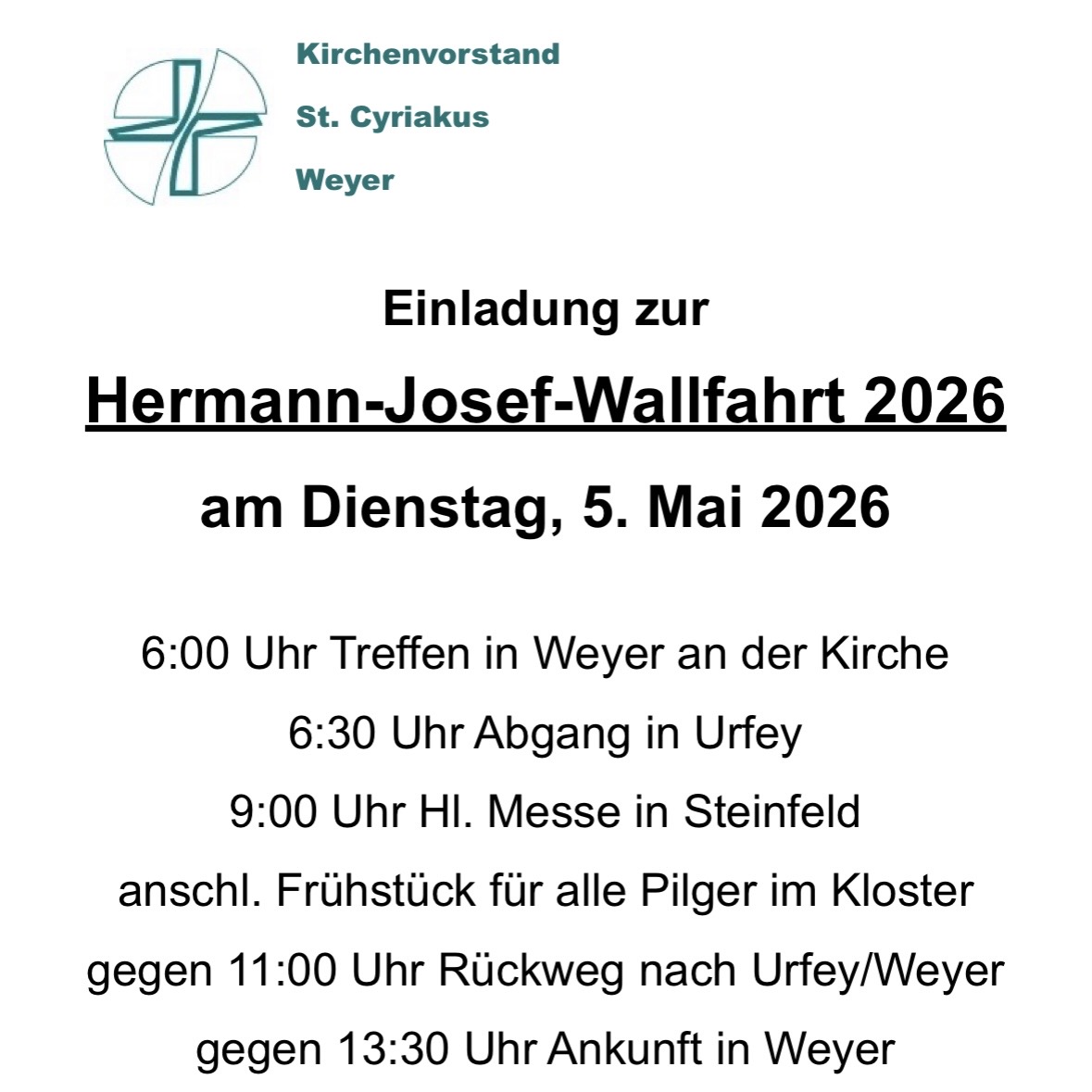 Hermann-Josef-Wallfahrt 2026