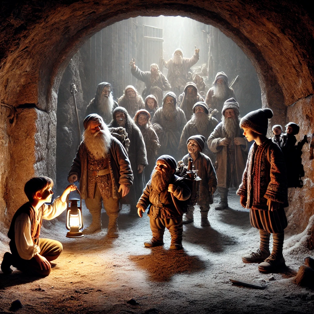 Die Zwerge und der unterirdischer Gang