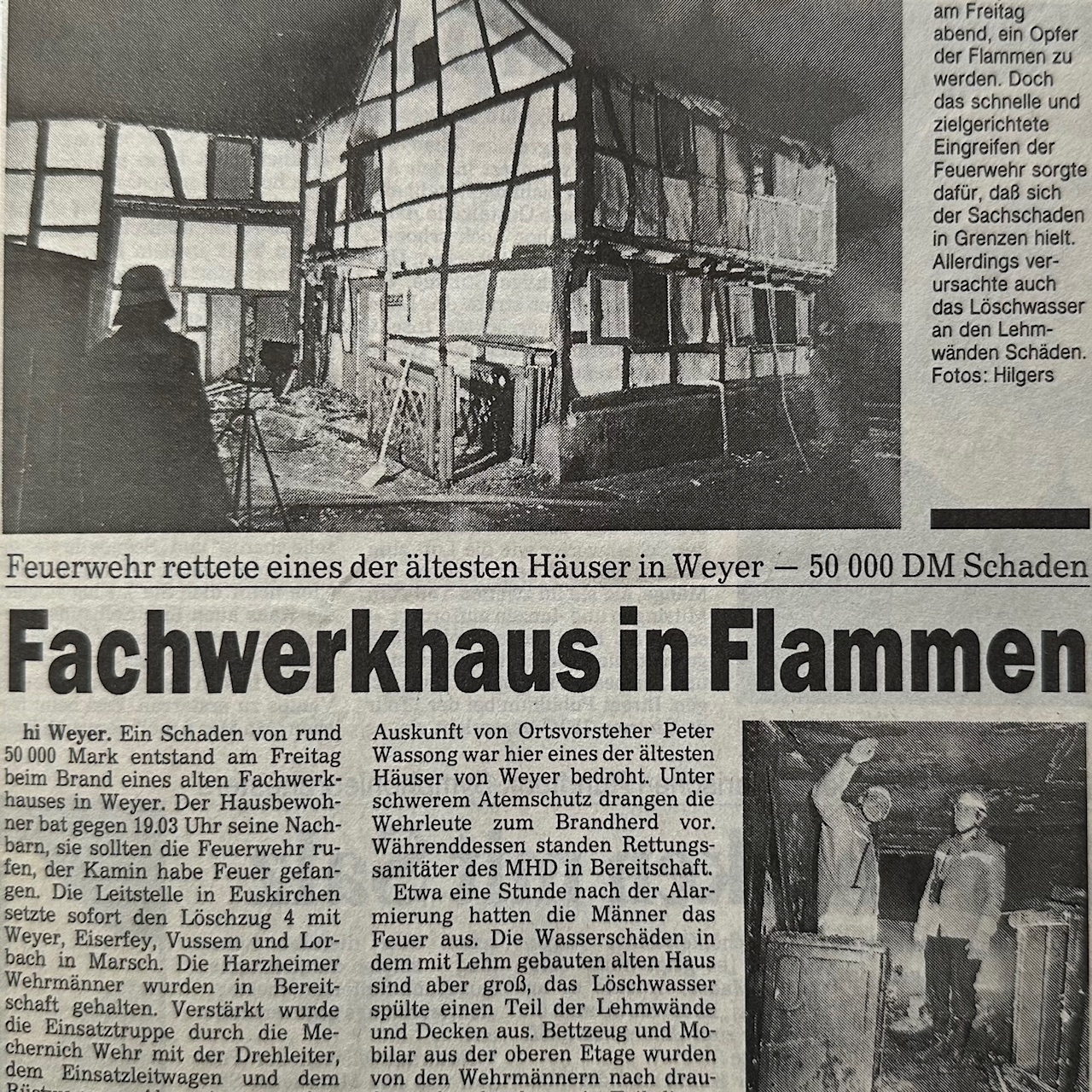 Fachwerkhaus in Flammen