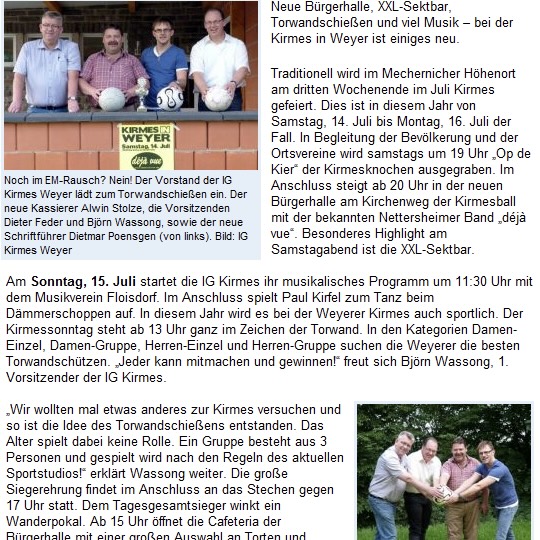 Viel neues bei der Kirmes in Weyer